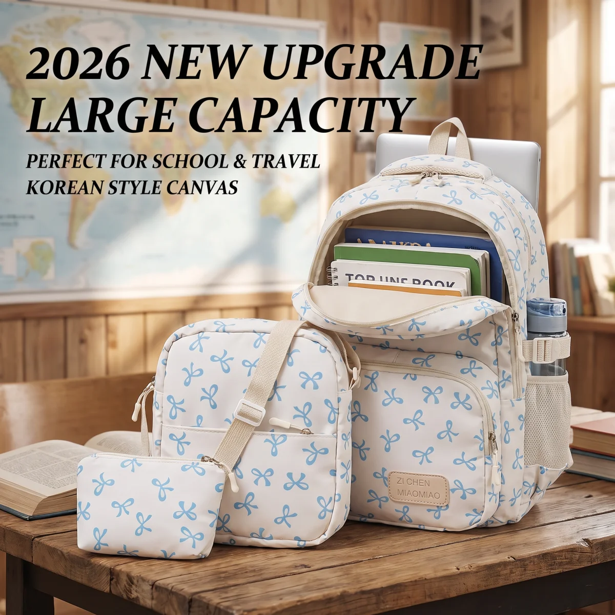 nouvelle-collection-2026-sac-a-dos-tendance-coreen-pour-femme-avec-nœud-imprime-leger-et-simple-ensemble-de-sacs-d'Ecole-pour-Etudiante-lot-de-trois-pieces