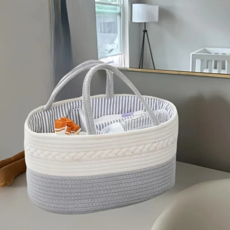 Multifunktionale Reise-Umhängetasche für Mütter, Baumwollseil-Wickeltasche, Handtasche, Organizer-Korb für Babyprodukte
