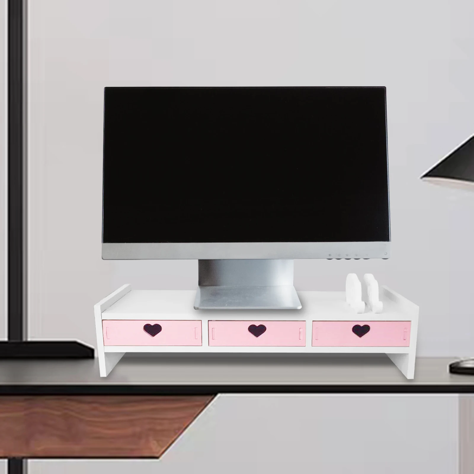 Office Desktop Computer Height Increasing Storage Rack Desktop Storage Box Desk Bookshelf Office Bracket Drawer JJ1300