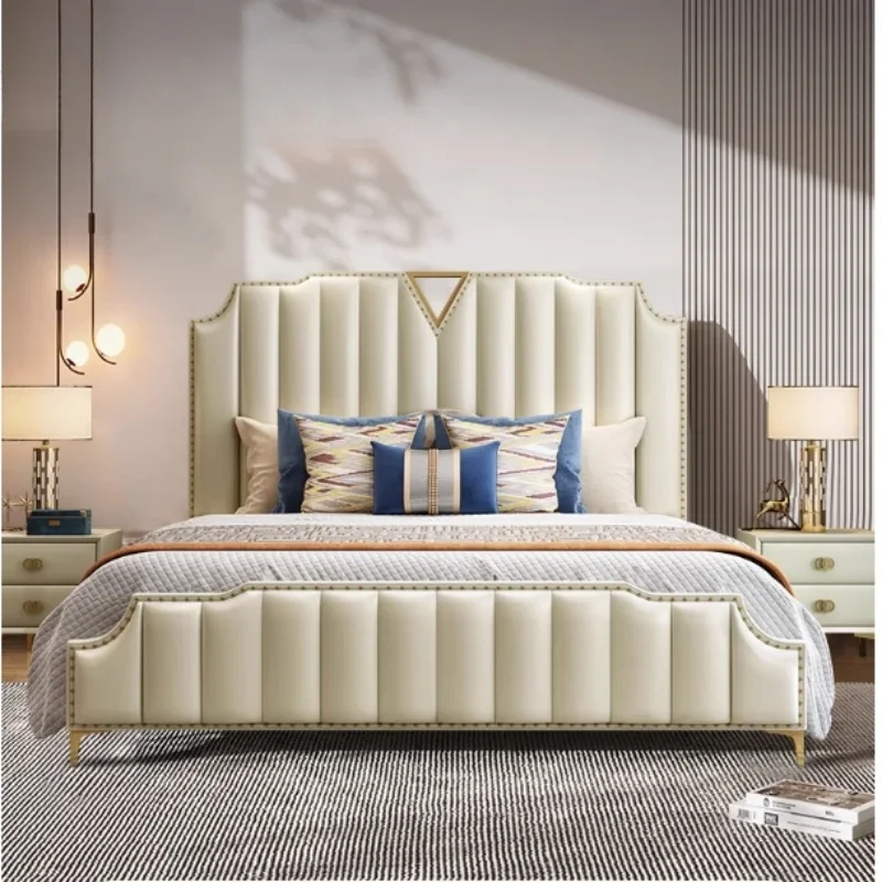 Cama Doble Moderna de Lujo de 180 x 200 cm, con Estructura de Madera, Tamaño King/Queen/Full, Muebles de Dormitorio