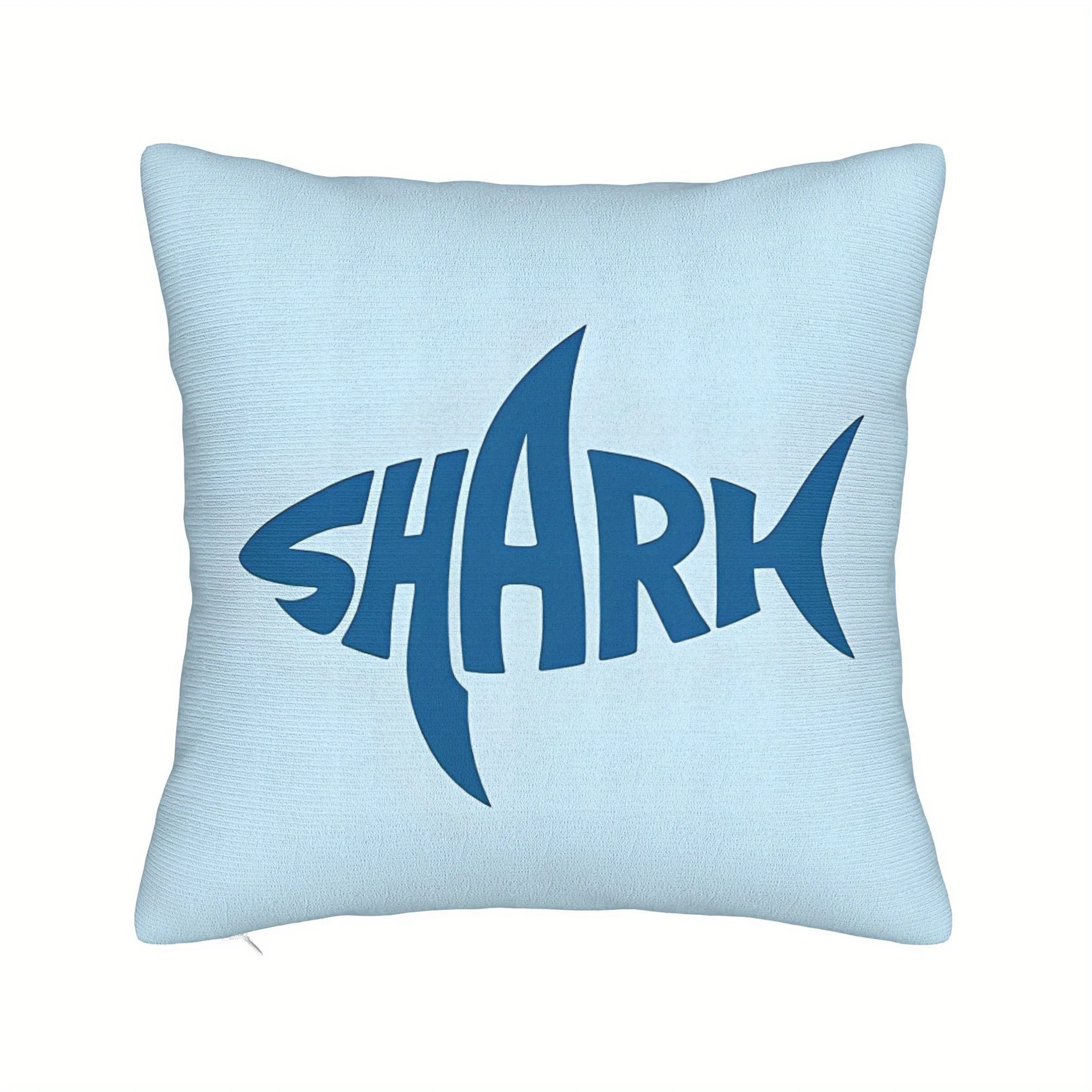 Shark Print Pillow Cover Cushion Case Decorative Throw Pillow Home Decor Nautical Coastal Beach Accent Pad Cover 45x45cm Sofa Be
