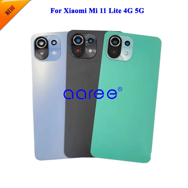 Canera Lens+ Battery Cover For Xiaomi Mi 11 lite Back Housing For Xiaomi Mi 11 lite Back Cover Back Housing Door With adhesive