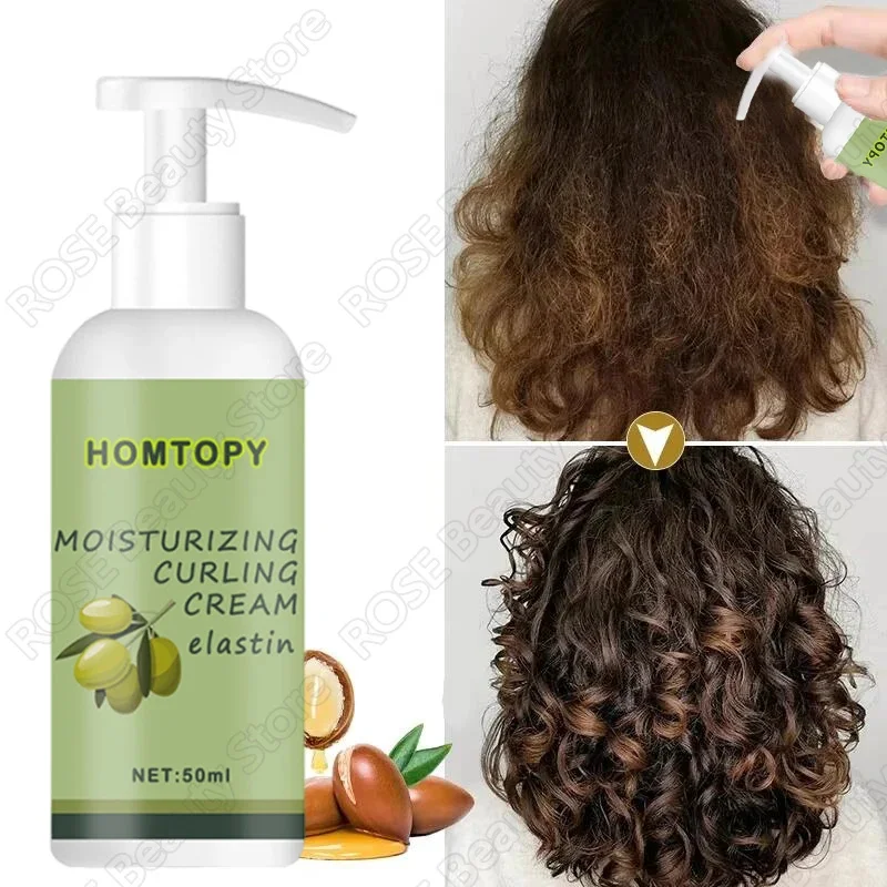 

Hair Volumizing Cream Hair Conditioner Volume Lift Styling Cream Curly Hair Elastin Curl Defining Nourishing Hair Care 50ml