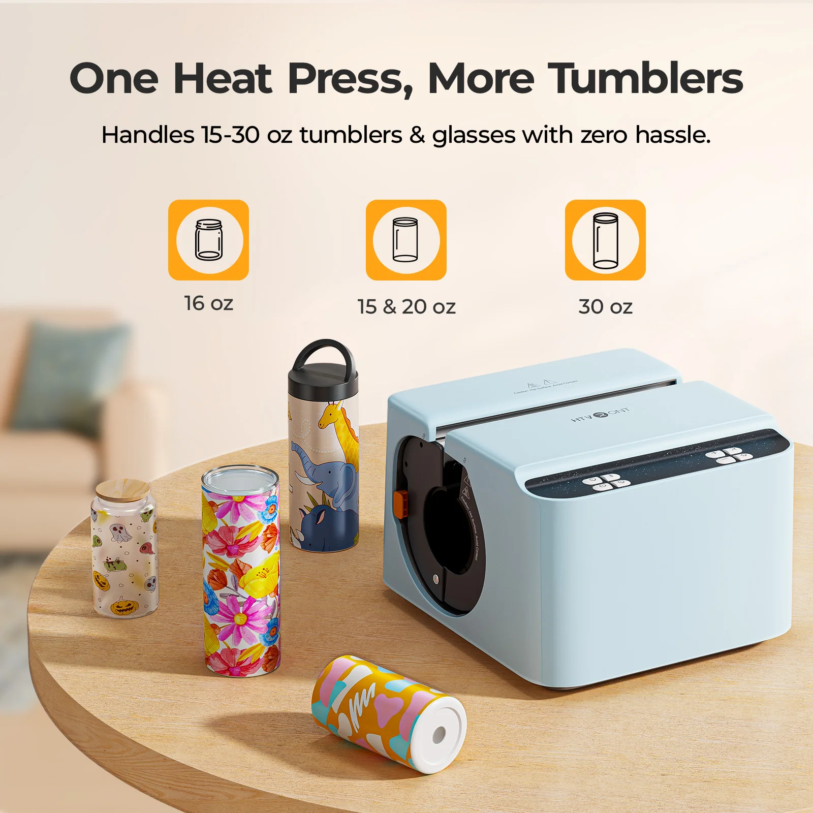 

HTVRONT A200 Auto Tumbler Heat Press 11oz to 30oz Full Wrap for Perfect Transfers