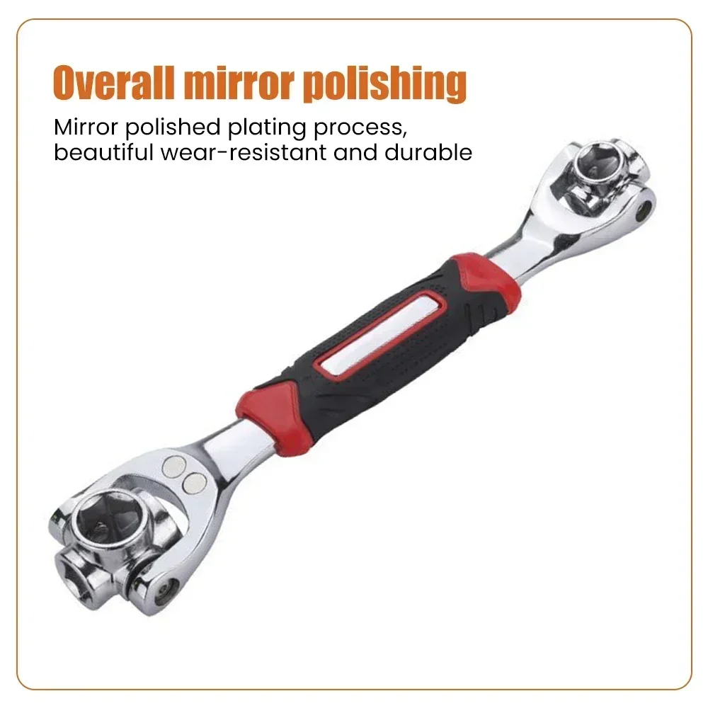 1PCS 52-in-1 Multi-Functional Socket Wrench Set - 8-19mm Non-Slip Handle & Rotating Bone Design - Universal Wrench