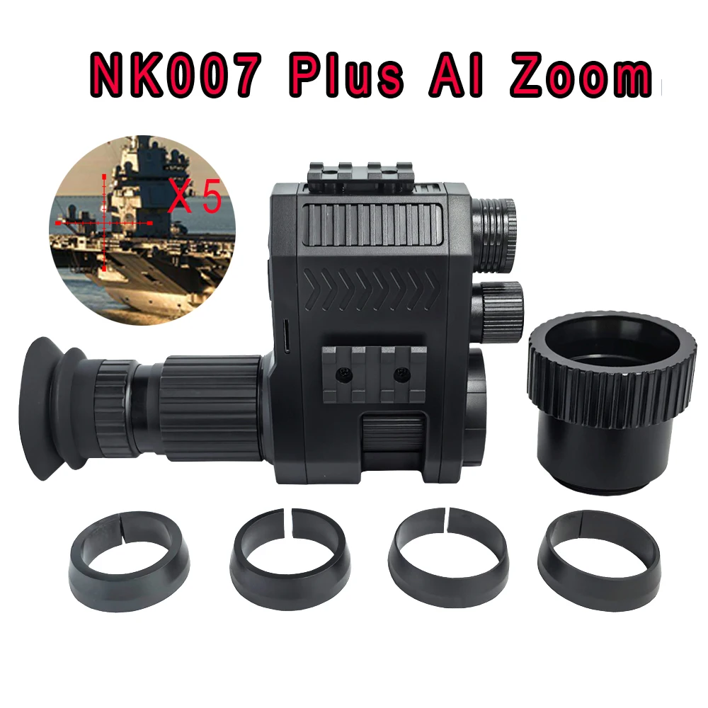 Megaorei NK007 Plus Infrared Night Vision Scope Sight AI Zoom 1080P HD Tactical Monocular Telescope Camera for Hunting