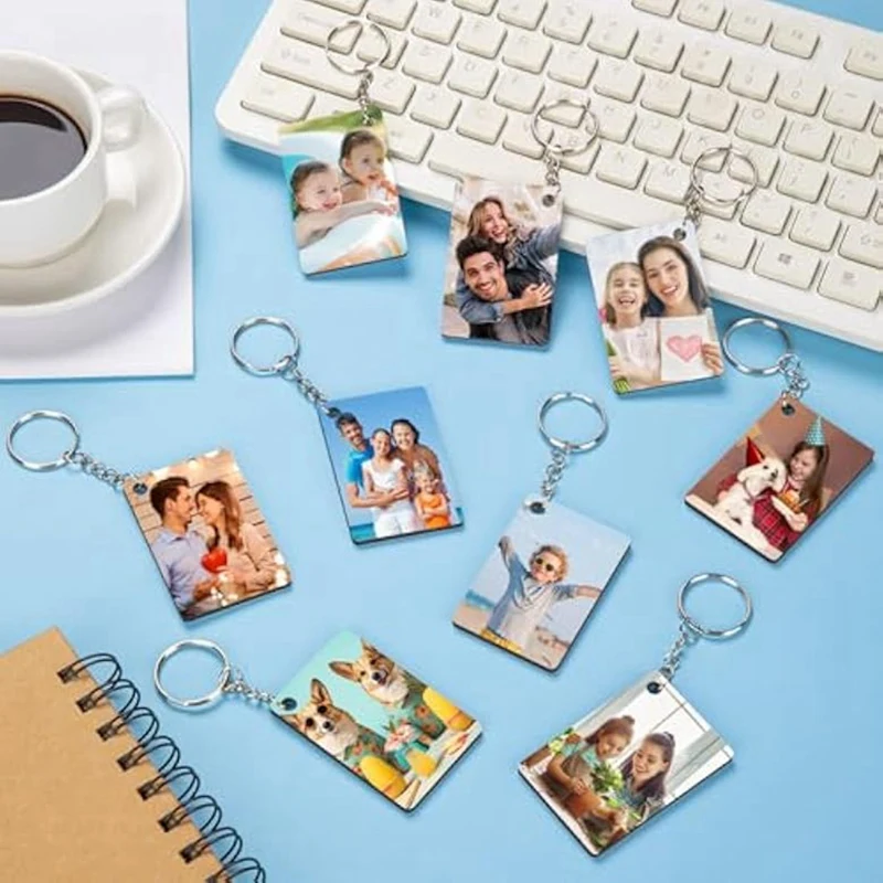 270Pcs Double-Sided Rectangle Sublimation Keychain Blanks,Density Board Rectangle Sublimation Key Chains Accessories-AT81