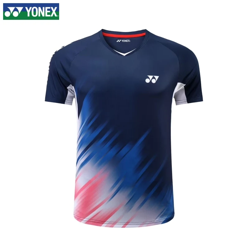 YONEX 2024 New Badminton Sports Set Men's and Women's Short Sleeved Quick Drying Breathable Competition Suit Training T-shirt