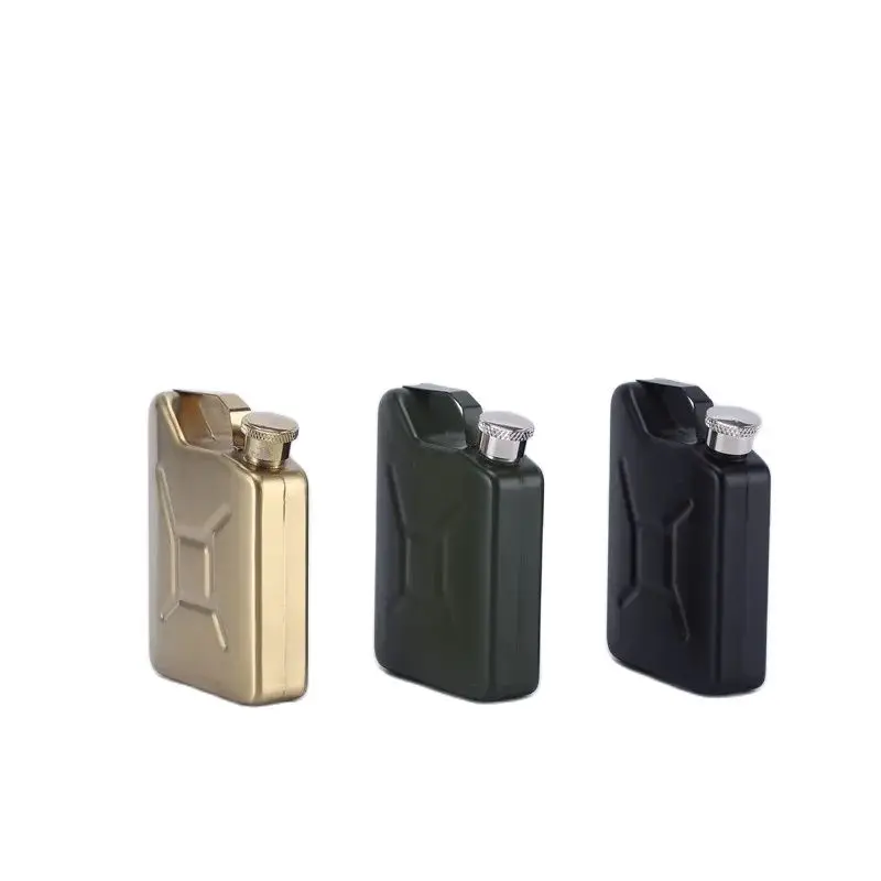 Steel Mini Hip Flask Camping Oil Bucket Pocket Russia Flagon Bar Whisky Bottle 5oz