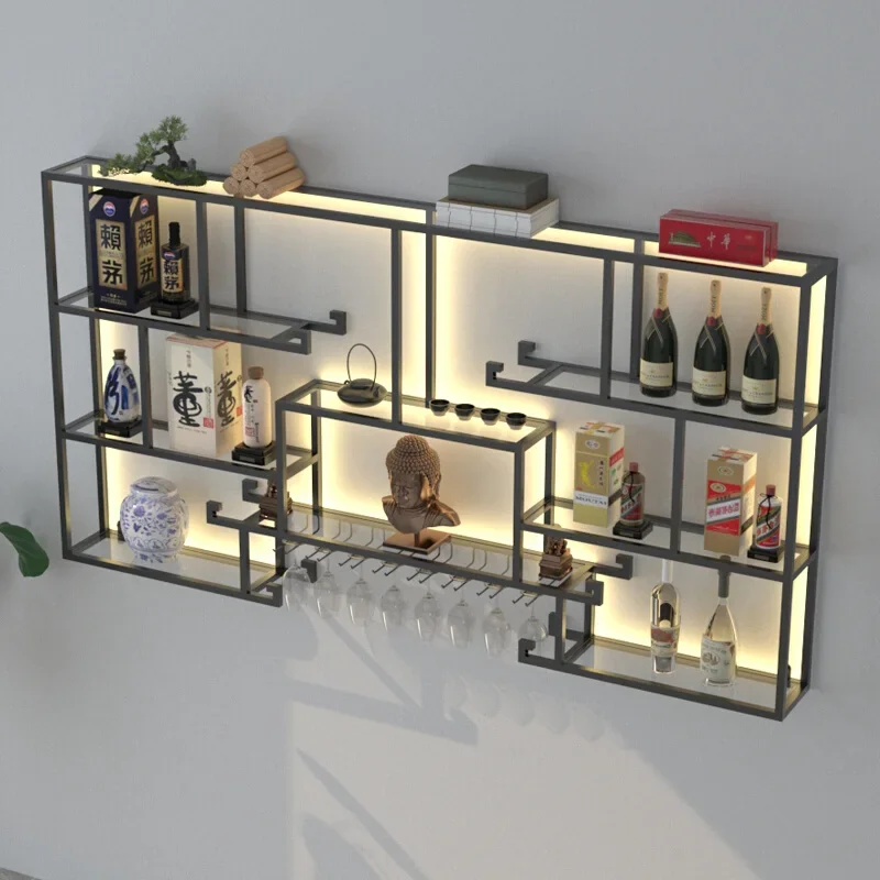 Industrial Storage Bar Cabinet Column Craft Organization Wine Wall Mini Bar Multifunctional Kitchen Szafka Furniture Modern