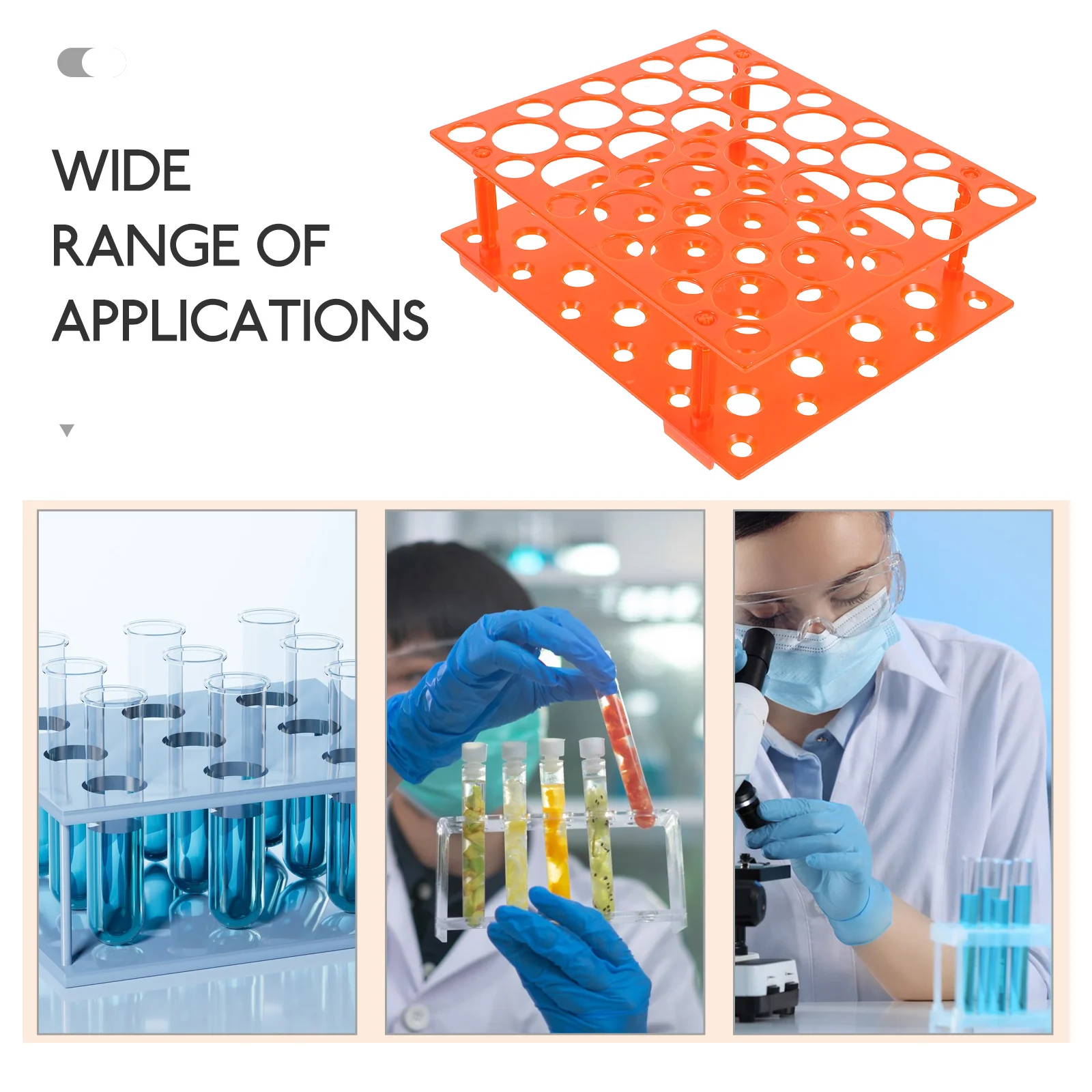

50 Holes Laboratory Rack Tube Rack for 15ml 50ml Tubes Detachable Laboratory Test Tube Organizer Storage Equipment
