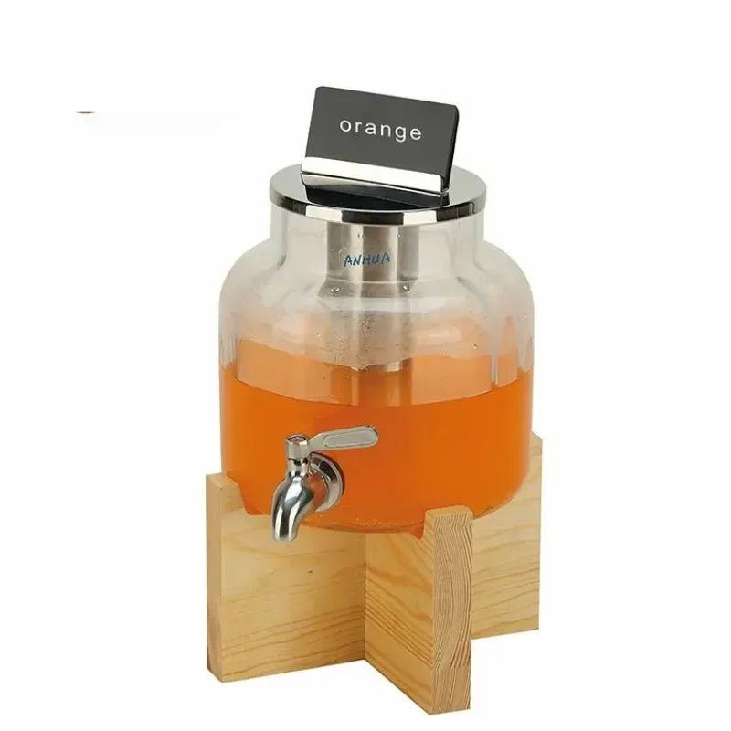 Tanks Cold Drinks Fridge Juice Dispenser Wine Commercial Machine With Wooden Base