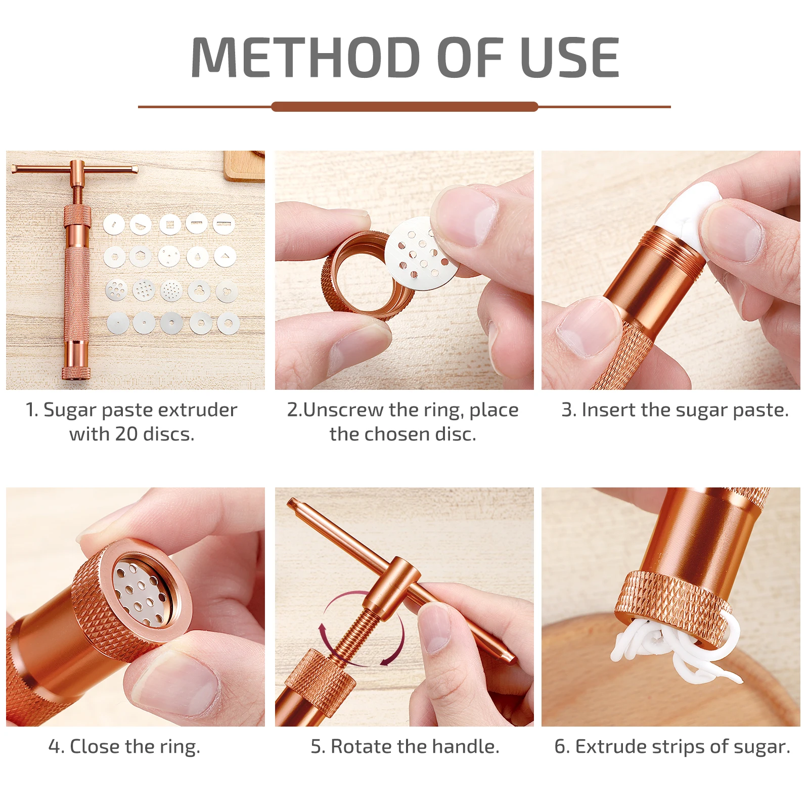 

Clay Extruder Set Alloy Aluminum 20 Discs Rotary Mold Tools for Polymer Clay Fondant Sugar Paste Cake Decoration Art Crafts