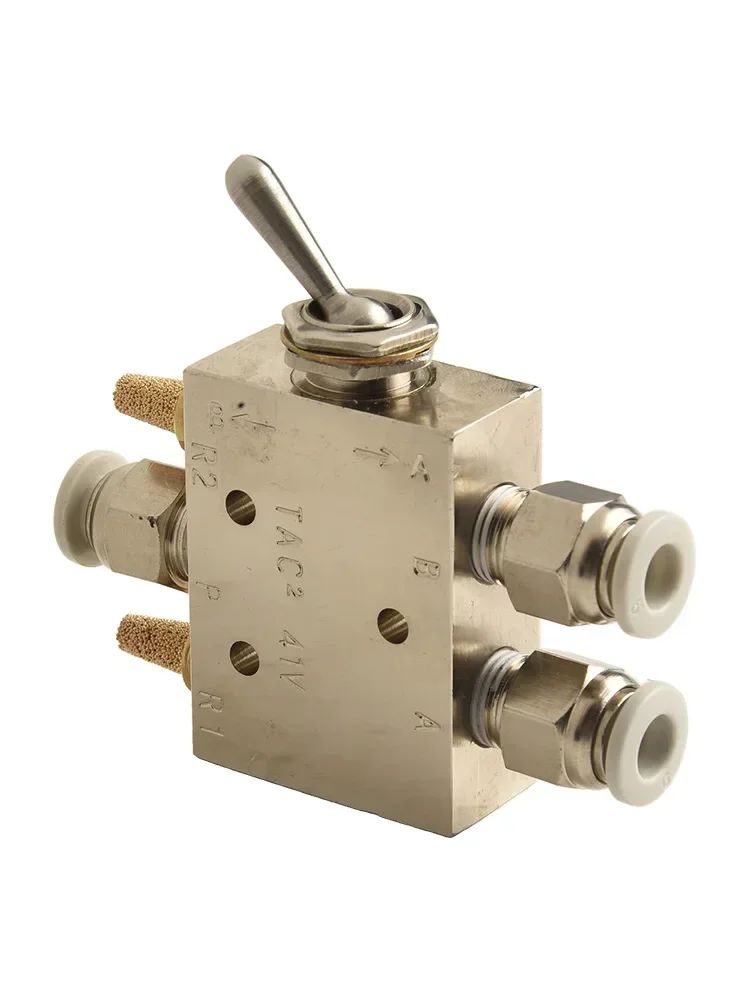 5 Way Valve TAC2-41V For Air Control For Automations Automatic Equipment Reset Mechanism 6mm Connector Brass Body Compact Design