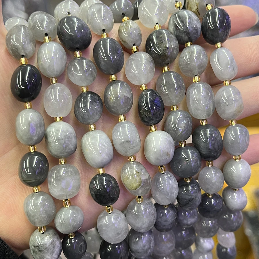 Natural Devil Crystal Conformal Irregular Smoky Stone Faceted Loose For Jewelry Making DIY Necklace Bracelet 15''10-15mm