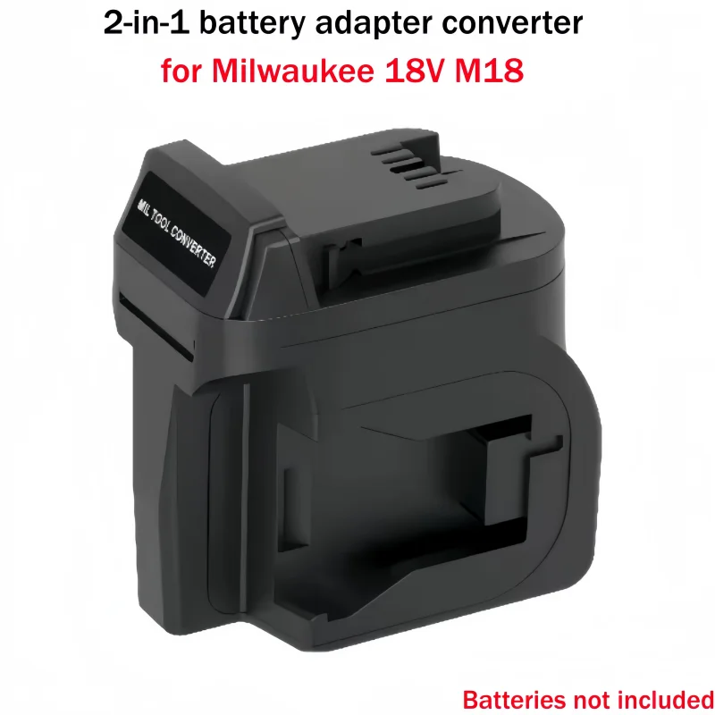 

New 2-in-1 battery adapter converter for Milwaukee 18V M18 Li-ion cordless power tools, dual batteries, dual power