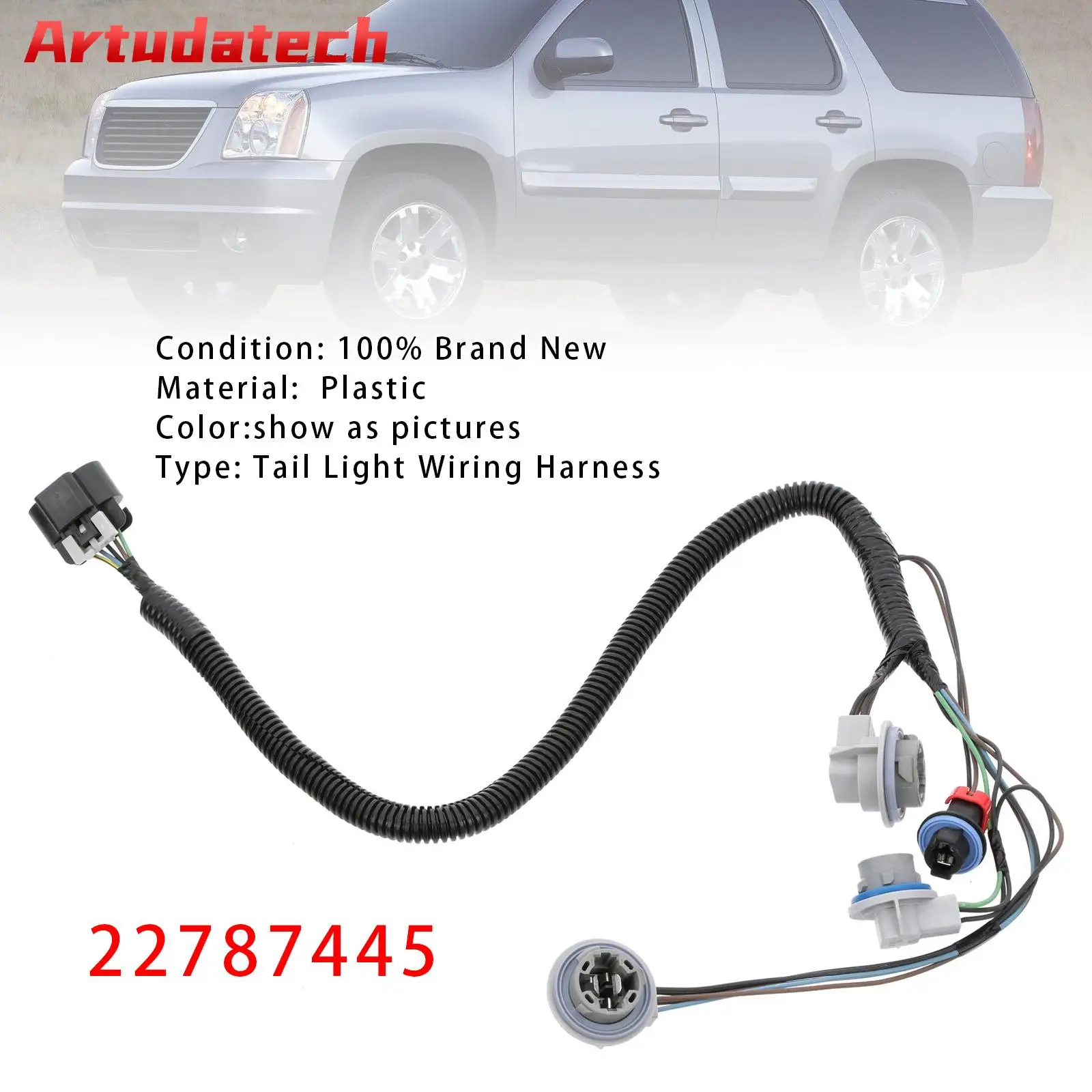 

Жгут проводов заднего фонаря Artudatech 22787445 для Chevrolet GMC 2007-2014, автомобильные аксессуары
