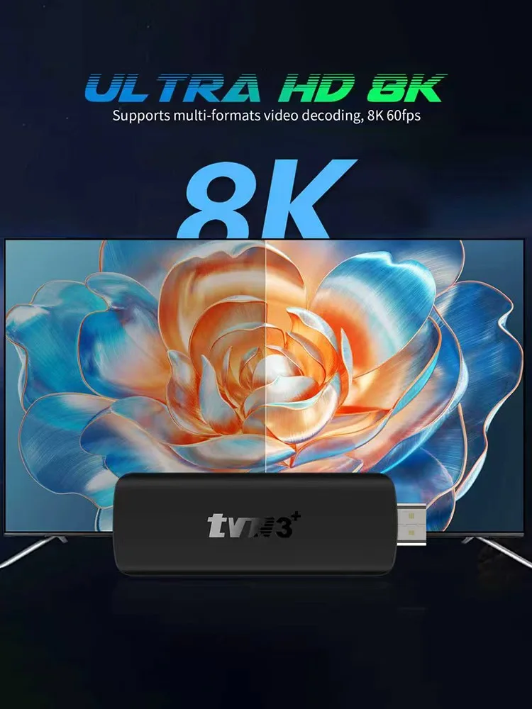 NOUVEAU TVR3+ Android TV Stick RK3518 Quad Core ROM 128 Go RAM 8 Go WIFI 6 BT5.4 YouTube Interface double utilisateur Streaming Media TV Stick