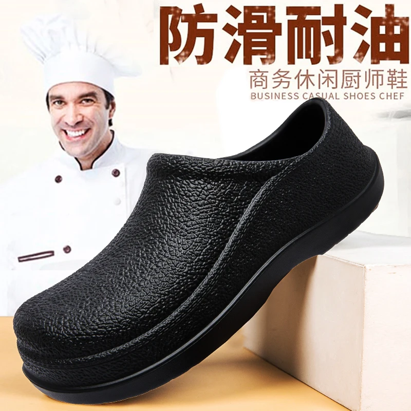 Gardon-zapatos de Chef para hombre, zapatillas impermeables, antideslizantes, suaves y cómodas, resistentes al desgaste, para interiores y