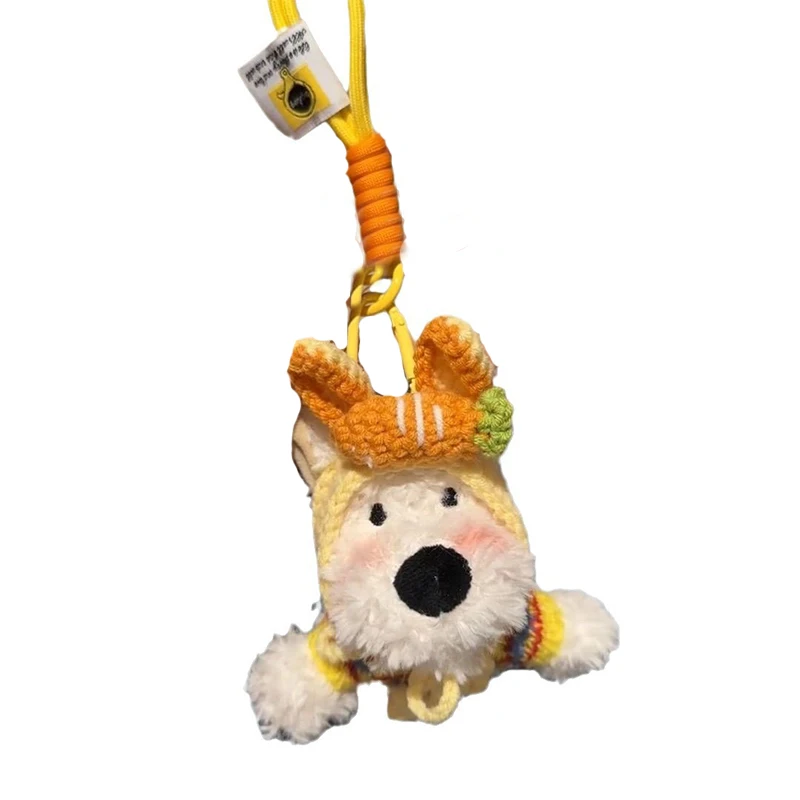 Cute West Highland White Terrier Plush Pendant Bag Charm Cartoon Scribble Puppy Plush Doll Keychain