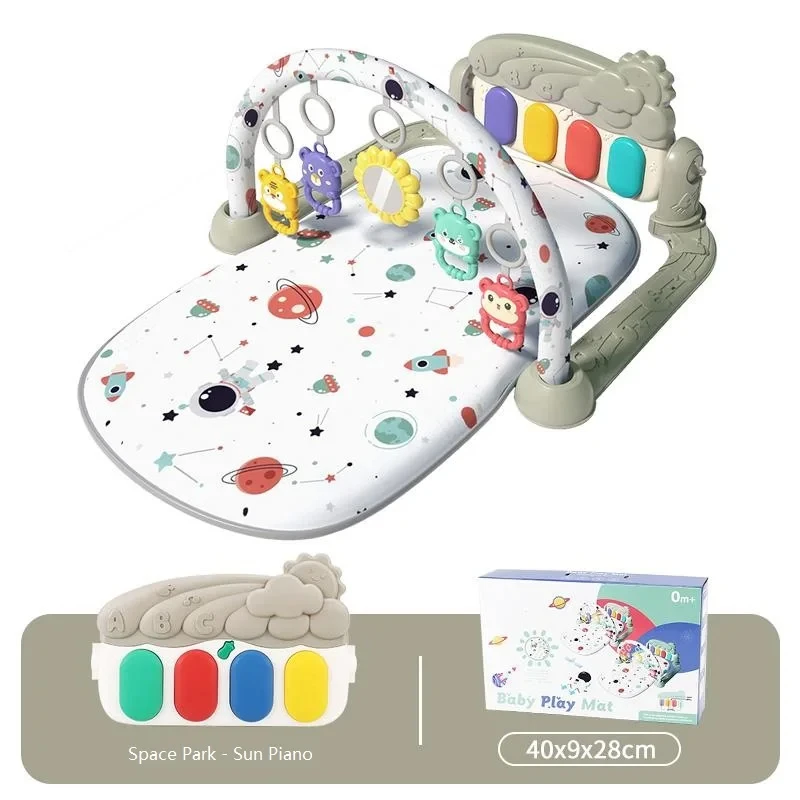 ​​​Multifunctional Children Fitness Frame Toys Baby Music Pedal Piano Fitness Frame Puzzle Game Blanket Educational Mat Toy Gift