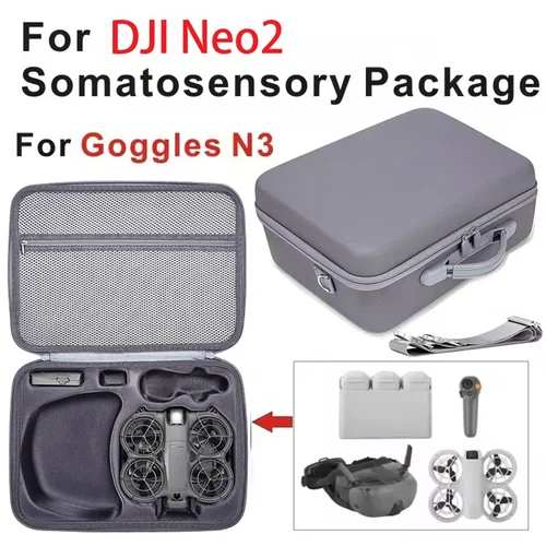 Imagen 2 del producto Bolsa de almacenamiento corporal para gafas DJI Neo 2 N3, Estuche de transporte de viaje portátil, bolso protector para accesorios de Dron DJI Neo 2