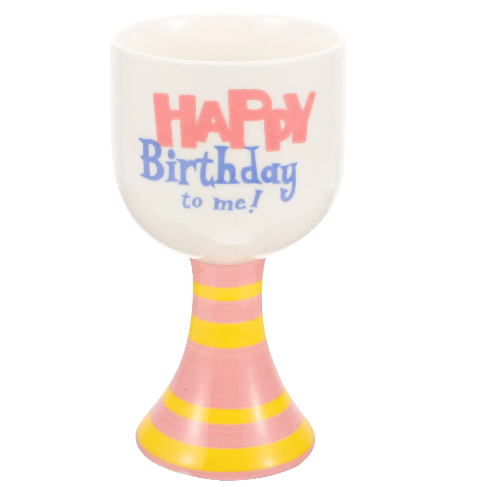 Birthday Party Footed Mug Ceramic Drinking Cup for Wine Cocktails Milk Hot Chocolate Home Decoration Gift Idea Best Present