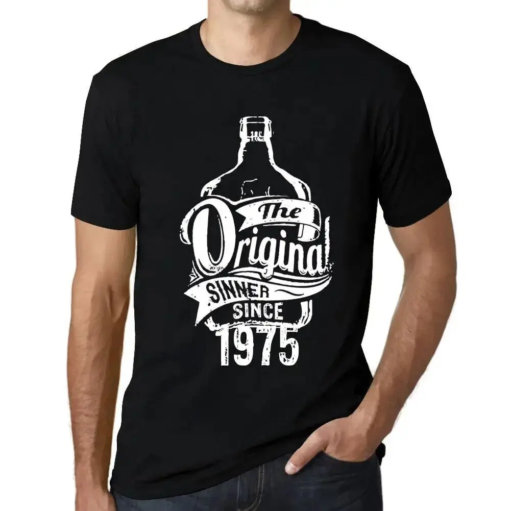 Men's T Shirt The Original Sinner Since 1975 49th Birthday Anniversary