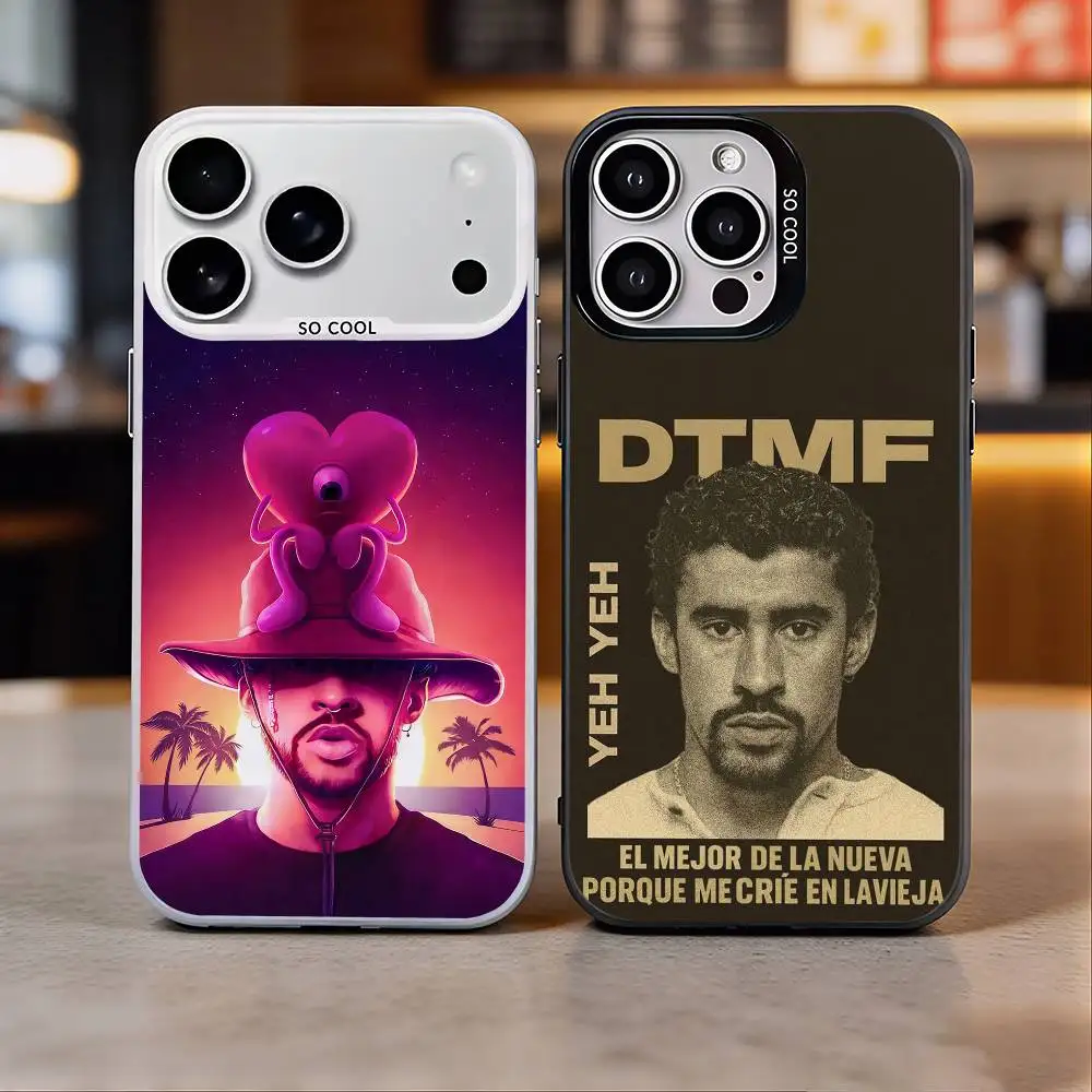 

D-DtMF Bad B-Bunny Phone Case For iPhone 17, 16,15,14,13,12,11 Plus,Pro Max, Colorful Silver Funda Cover