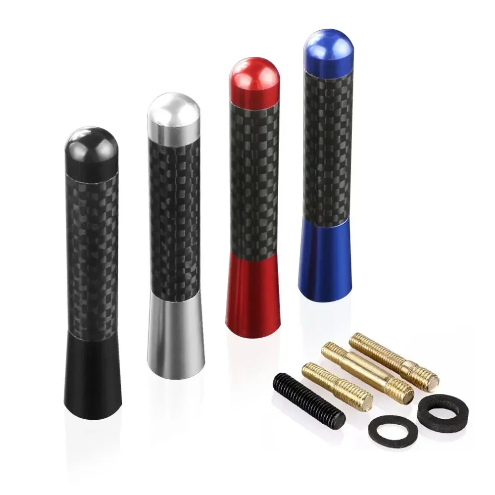 

8CM Stubby Mast Carbon Fiber Radio Antenna Aerial Enhanced Signal Antenna Auto Accessories For Smart Fortwo Forfour 453 451 450