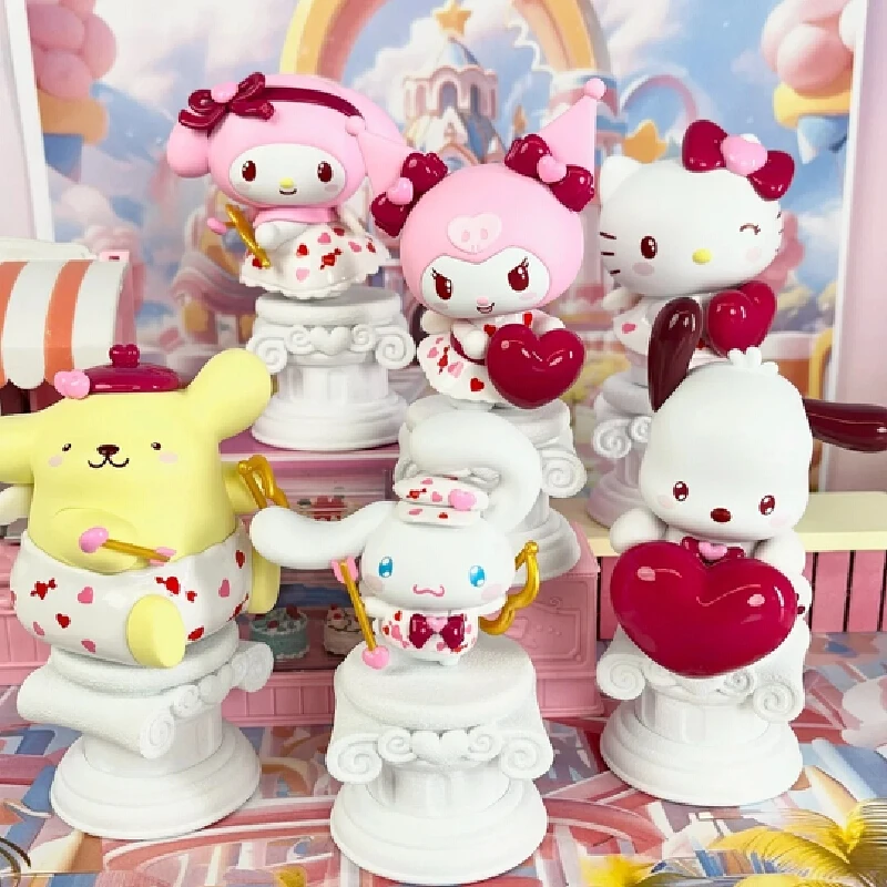 

Подлинные персонажи Sanrio, серия «Купидонь любви», слепая коробка, милая фигурка Куроми Мелодия, загадочная коробка, декор, настольный подарок на заказ