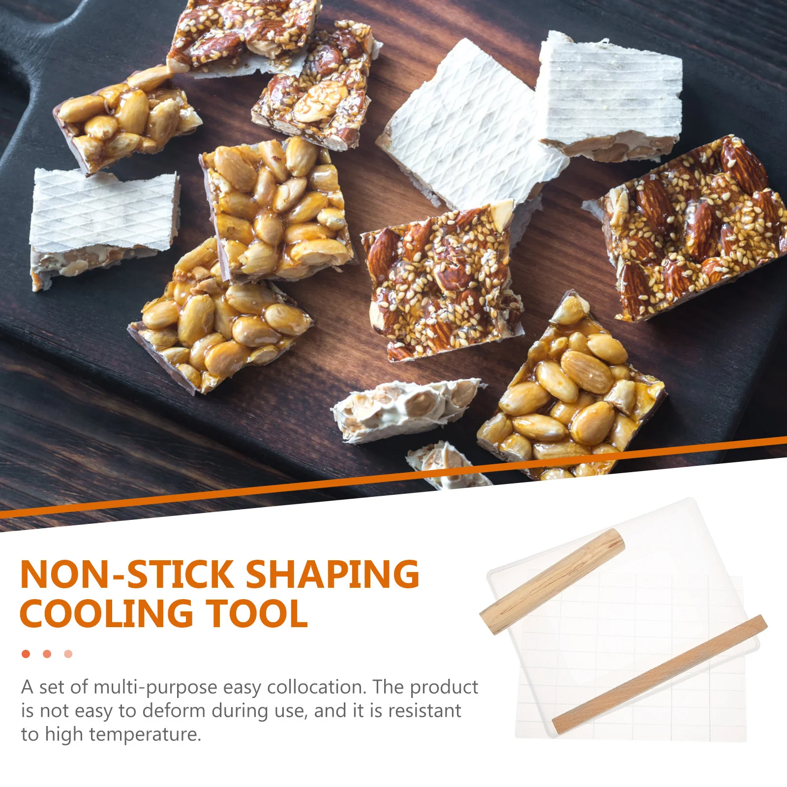 1 Set Kit di strumenti di raffreddamento Stampo da forno in plastica di legno Vassoio da dessert multifunzionale Strumenti riutilizzabili per la creazione di turrone Cottura della cucina