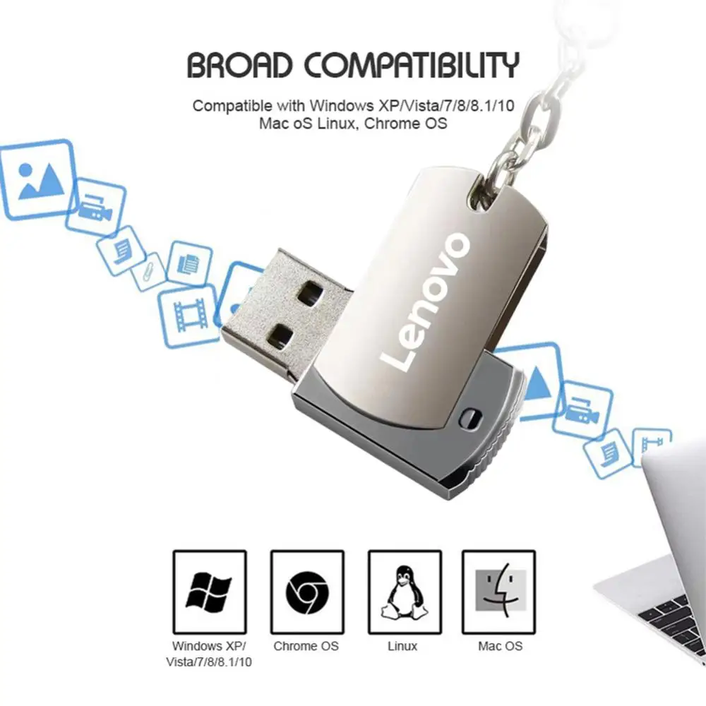 Lenovo 16TB USB 3.0 Flash Drives High Speed Transfer Metal Pendrive Memory Card Pendrive Flash Disk Memoria Waterproof 2024 New