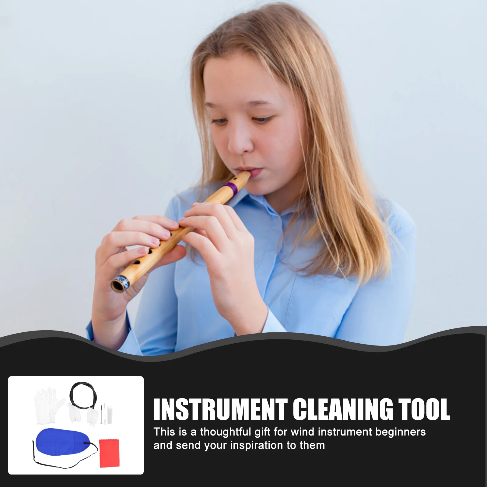 

1Set Clarinet Saxophone Cleaning Tool for Orchestra Instruments Wind Instruments Maintenance Sound Hole Brush Supply