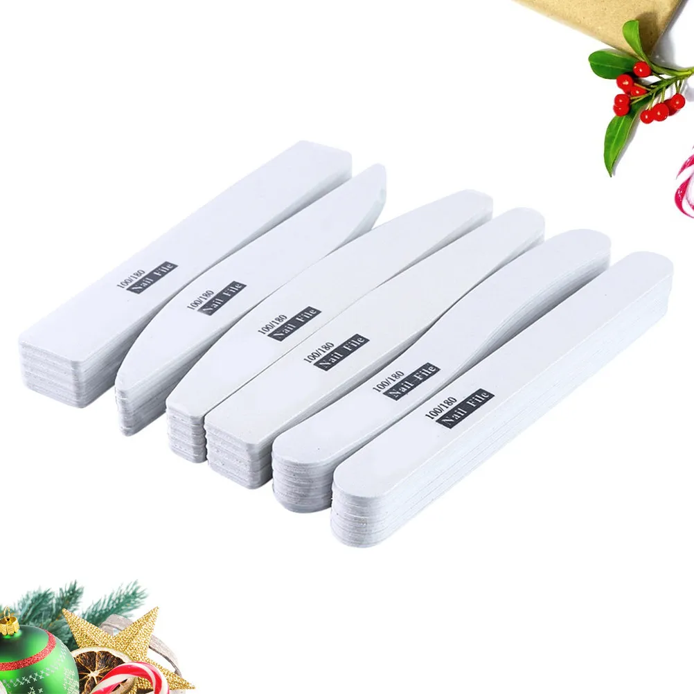 30Pcs Nail Files Professional Double Sided Emery Boards Rounded Corners Manicure Nail Buffers Suitable Natural False Extensions