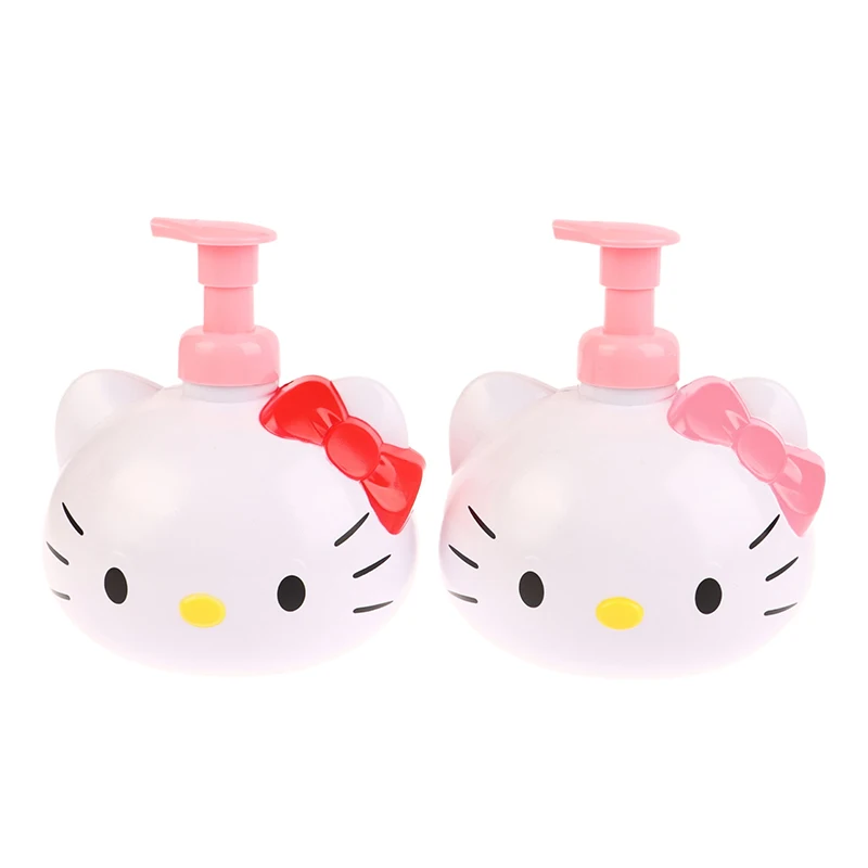 450ml Hello Kitty Foaming Dispenser Bottle Sanrio Cat Soap Dispensers Liquid Soap Shampoo Foam Maker Bottle Bathroom Accessories