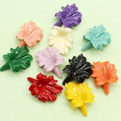 Imitation Coral Resin Beads Carved Morning Glory Flower Loose Beads Charms for Jewelry Making DIY Necklace Earrings Accessories