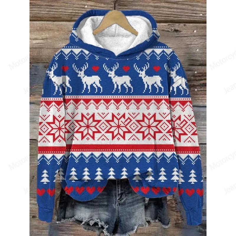 Cartoon Christmas Sweatshirt Santa Claus 3d Print Hoodie Men Women Fashion Oversize Hoodies Women Sweat Christmas Tree Coat Girl