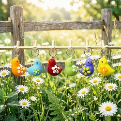 2pcs Cute Mini Bird Charm Glass Pendant Kawaii Ornament for DIY Craft Supplies Garden Decor Accessories Creative Gifts to Friend