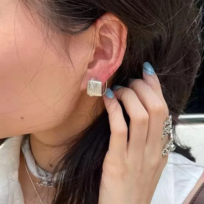 

Jenny&dave Ice Brushed Earrings With Niche Design, Simple And Versatile Earrings For Women Jewelry Earrings Women's