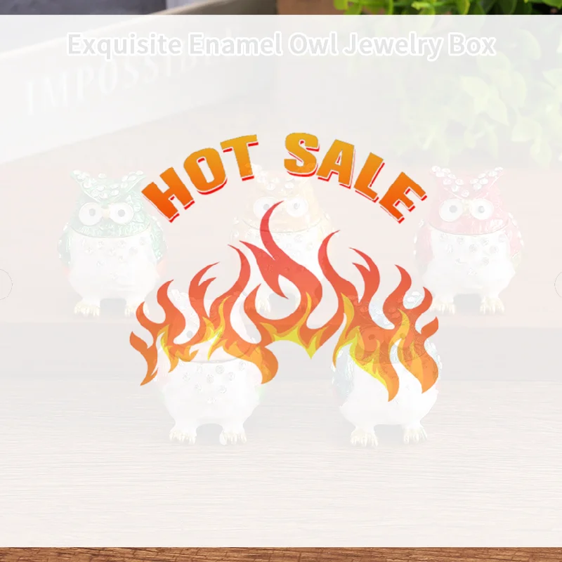 

1pc Colorful Rhinestone Owl Jewelry Box, Enamel Mini Box, Exquisite Desktop Ornament Storage Box For Jewelry Storage