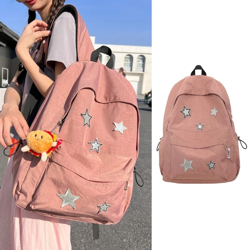 Mochila escolar nailon para mujer, bolsa libros para adolescentes y hombres,