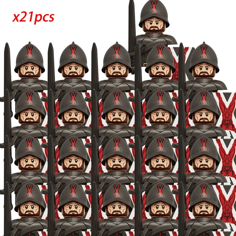 

MOC Creative Medieval Game Valley Kinghts Ailin Guard Figures Warrior Armored Soldiers Army Weapons Helmet Blocks Bricks Toys