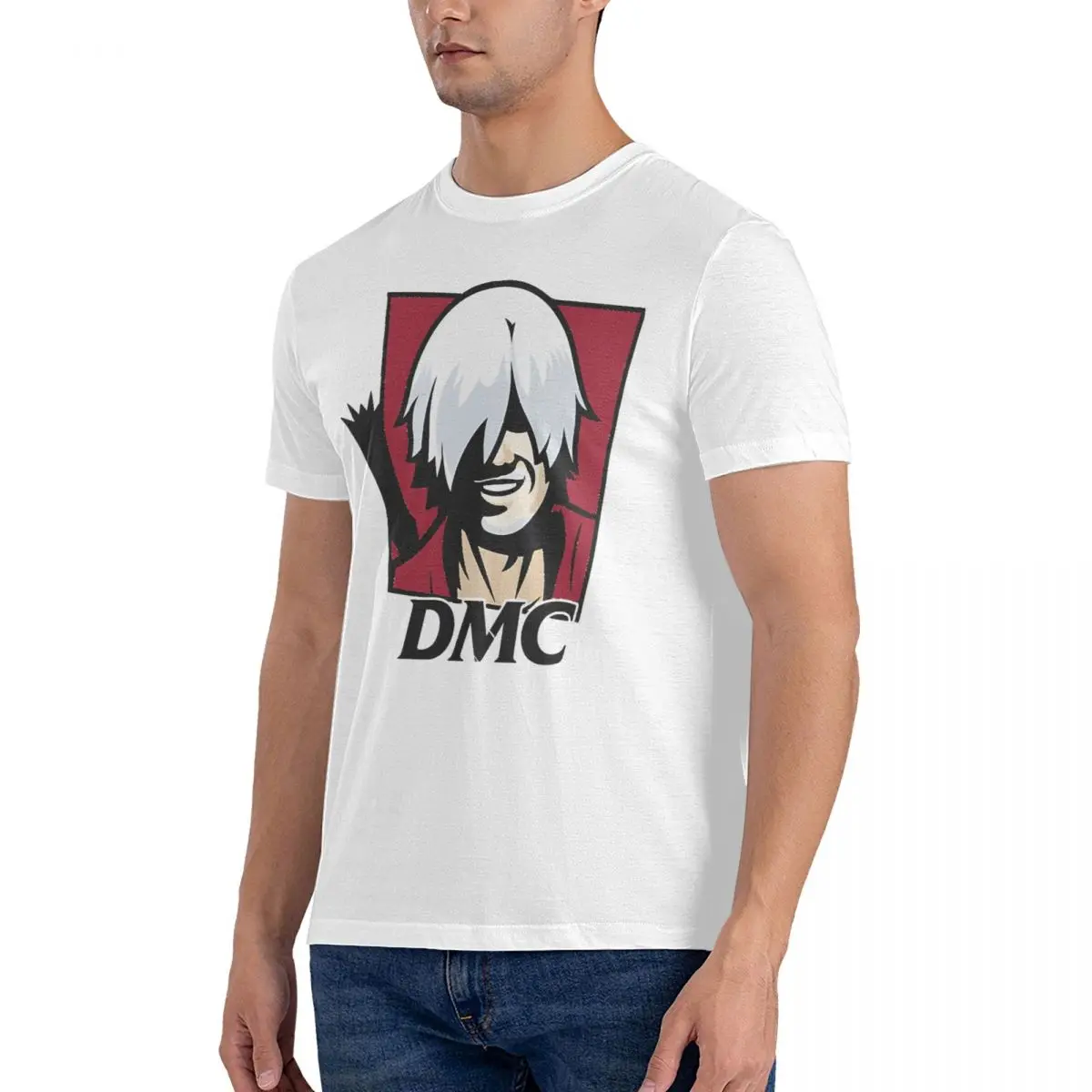 Funny DMC T-Shirt for Men Round Collar 100% Cotton T Shirt D-Devil May Cry Short Sleeve Tees New Arrival Clothes