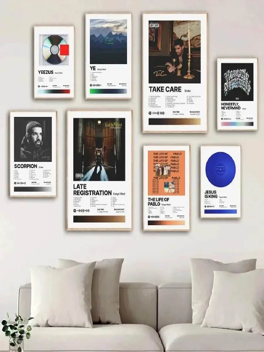 Kanye West Pop Rapper Music Album Cover Canvas Wall Art  Singer Posters  Prints for Living Room Cafe Decor  Modern Home Decor
