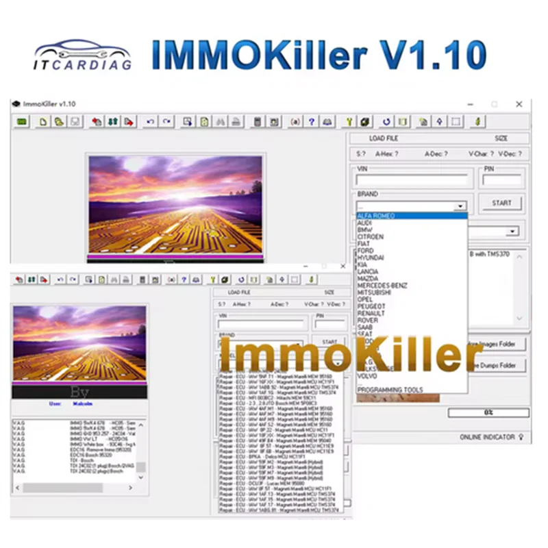 

ImmoKiller V1.10 New IMMO Off Software v1.1 Immo Killer ECU Programmer Tool for Car Repairing Passing Virigining the Immobilizer