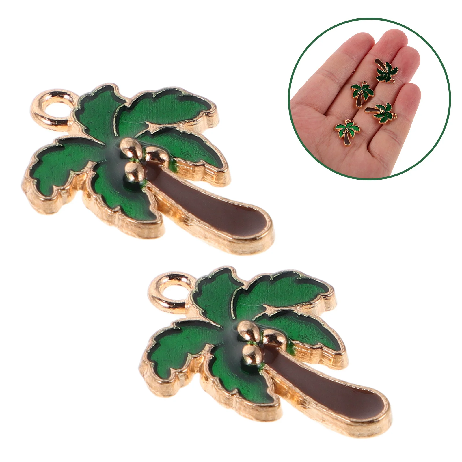 

80Pcs Hawaii Style Coconut Tree Charms for Jewelry Making Necklace Earrings Bracelet Keychain Accessories Tropical Charms