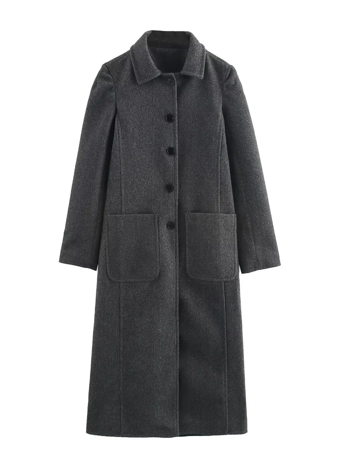 

Женская верхняя одежда джата с двойным воротником-стойкой, облегающая длина, весна 202, пальто из полиэстера Faion Sli