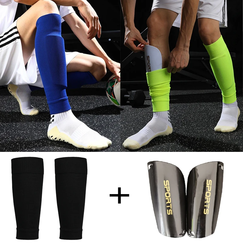 1 Set Elasticity Shin Guard Sleeves For Soccer Kids Adults Plus Size Football Shinguards Sports Legging Protective Gear