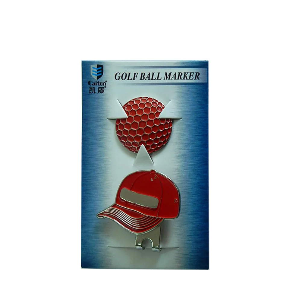 2 قطعة علامات الكرة سبيكة المغناطيسي قبعة كليب الكرة ماركر قبعة كليب جولف في الهواء الطلق اكسسوارات علامات كرة الغولف ماركر #5